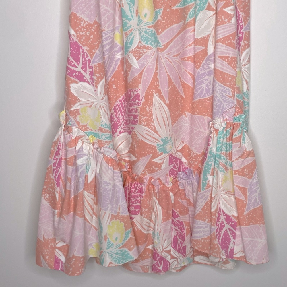 Kole Kole Vintage Made in USA Hawaiian off the shoulder Mumu floral Dress Medium - Picture 9 of 16